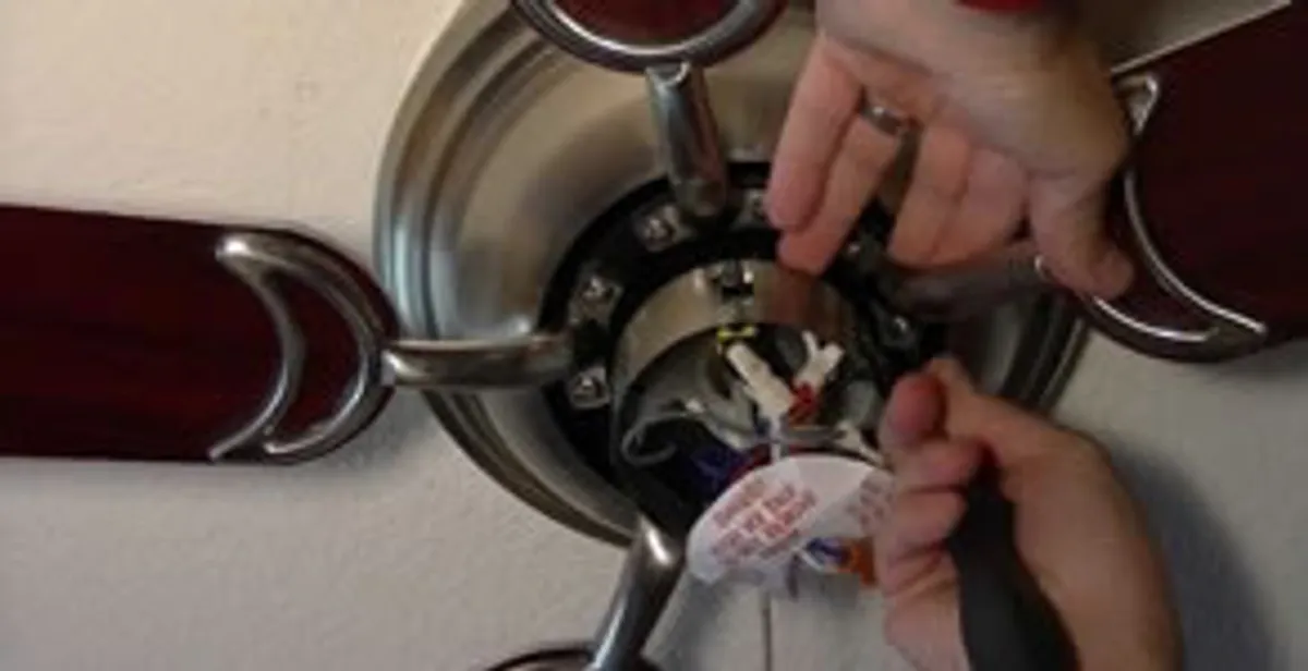 Ceiling fan installation with electrical wiring and mounting by professional electrician in Des Moines, IA