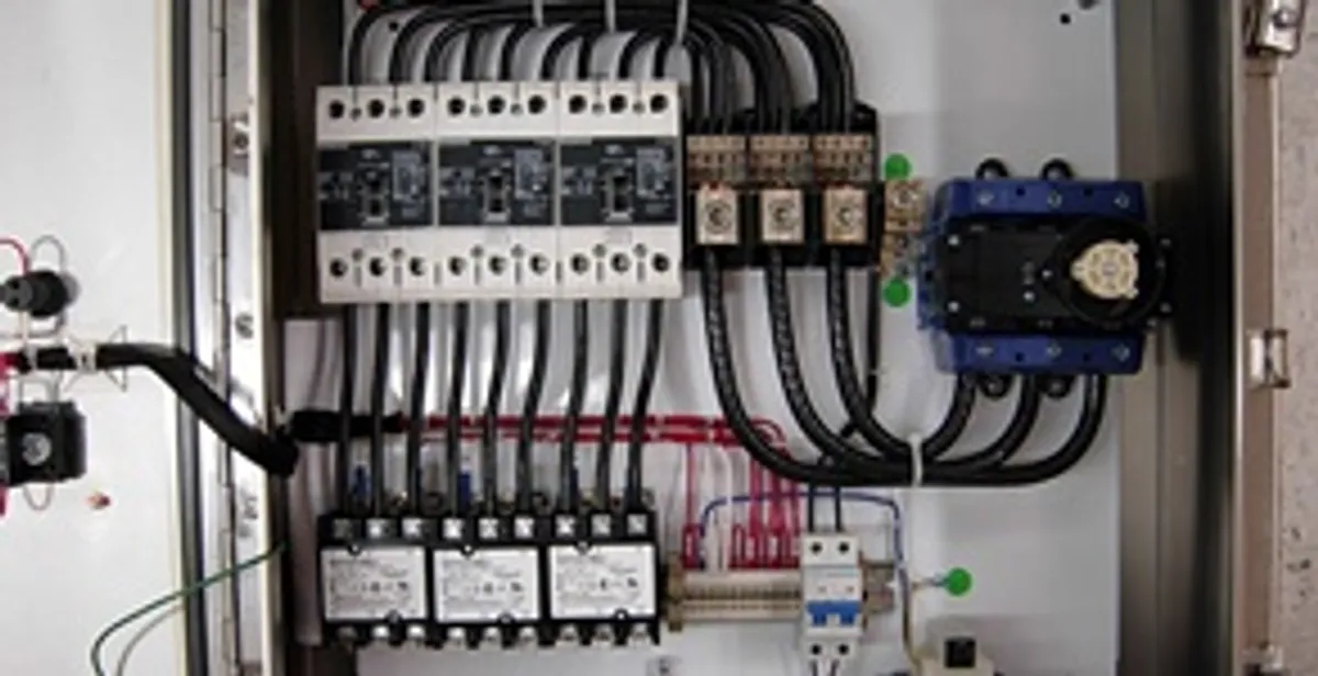 Electrical panel installation with organized circuit breakers and wiring in Des Moines, IA