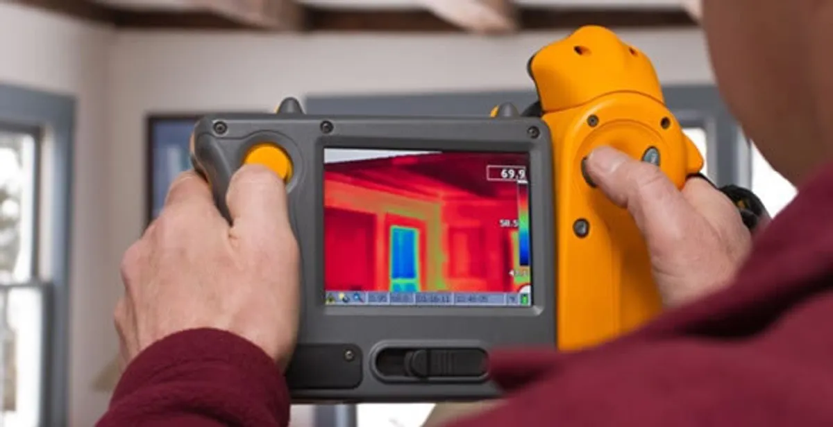 home energy audit service capturing thermal readings to analyze insulation and electrical efficiency in Des Moines, IA