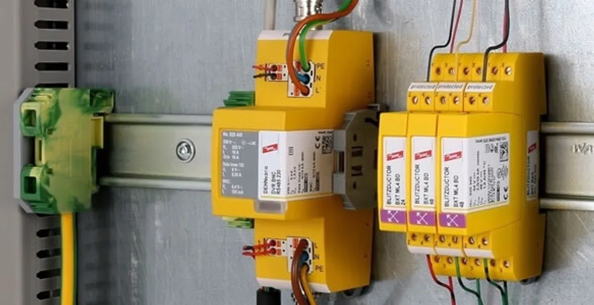 lightning surge protection system with surge suppressors installed by electrical service professionals in Des Moines, IA